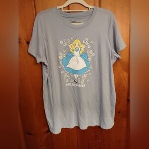 Disney Torrid Blue Alice in Wonderland Wildflower T-Shirt